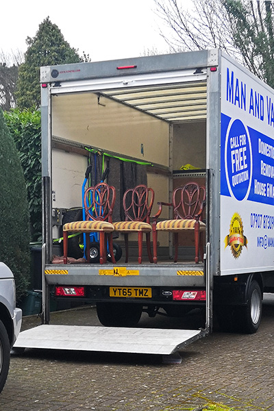 Loading dinning room chairs.